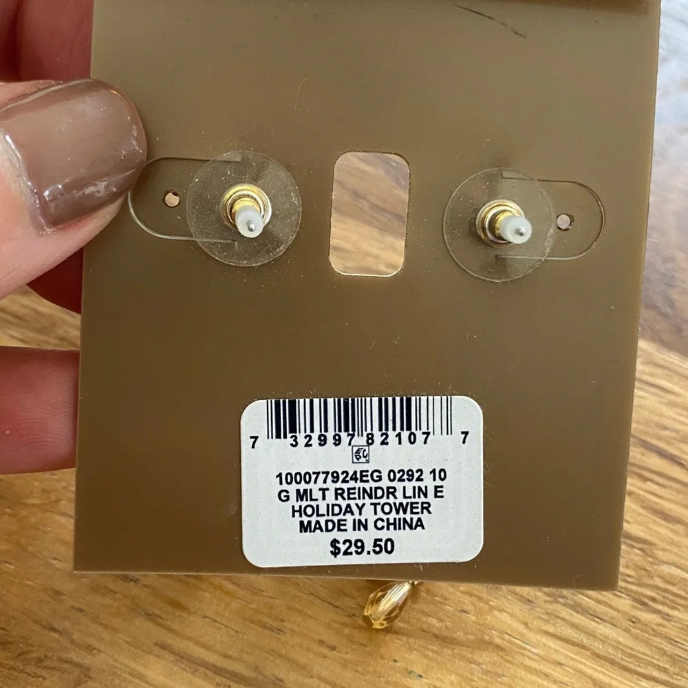 NWT Holiday Lane Crystal Reindeer earrings🎄 - Picture 2 of 4